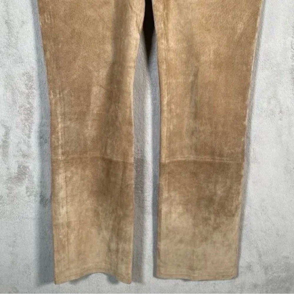 Isaac Mizrahi for Target Tan Suede Genuine Leather Bootcut Pants Size 12 - Picture 15 of 15
